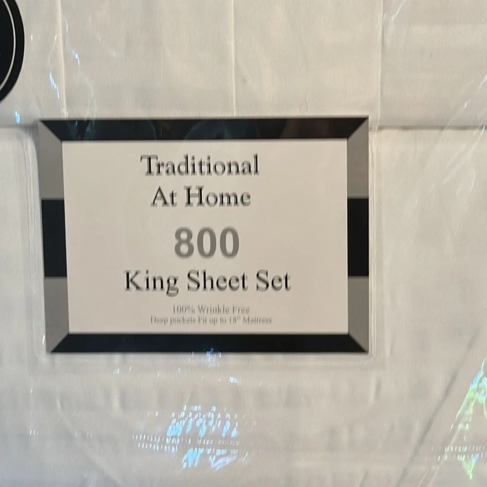 Transitional at Home King 6pc Sheet Set Embossed Stripes White as Snow